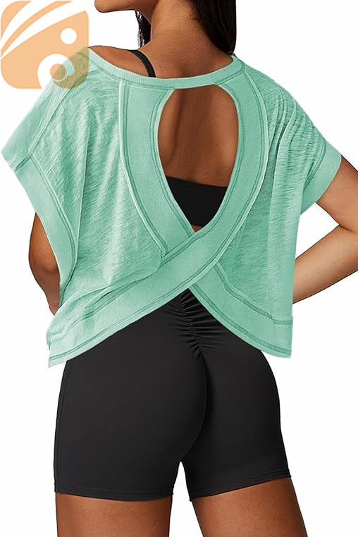 Open Back Workout Tops For Women