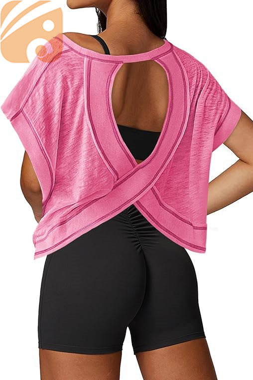 Open Back Workout Tops For Women