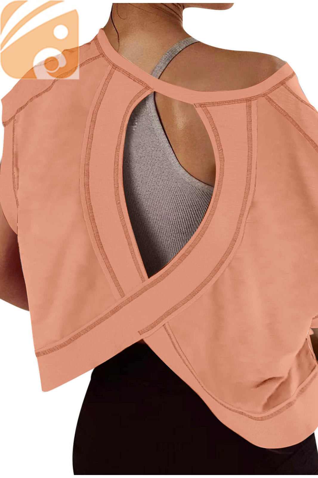 Women’s Open-Back Workout T-Shirt Oversized Quick-Dry Yoga Top