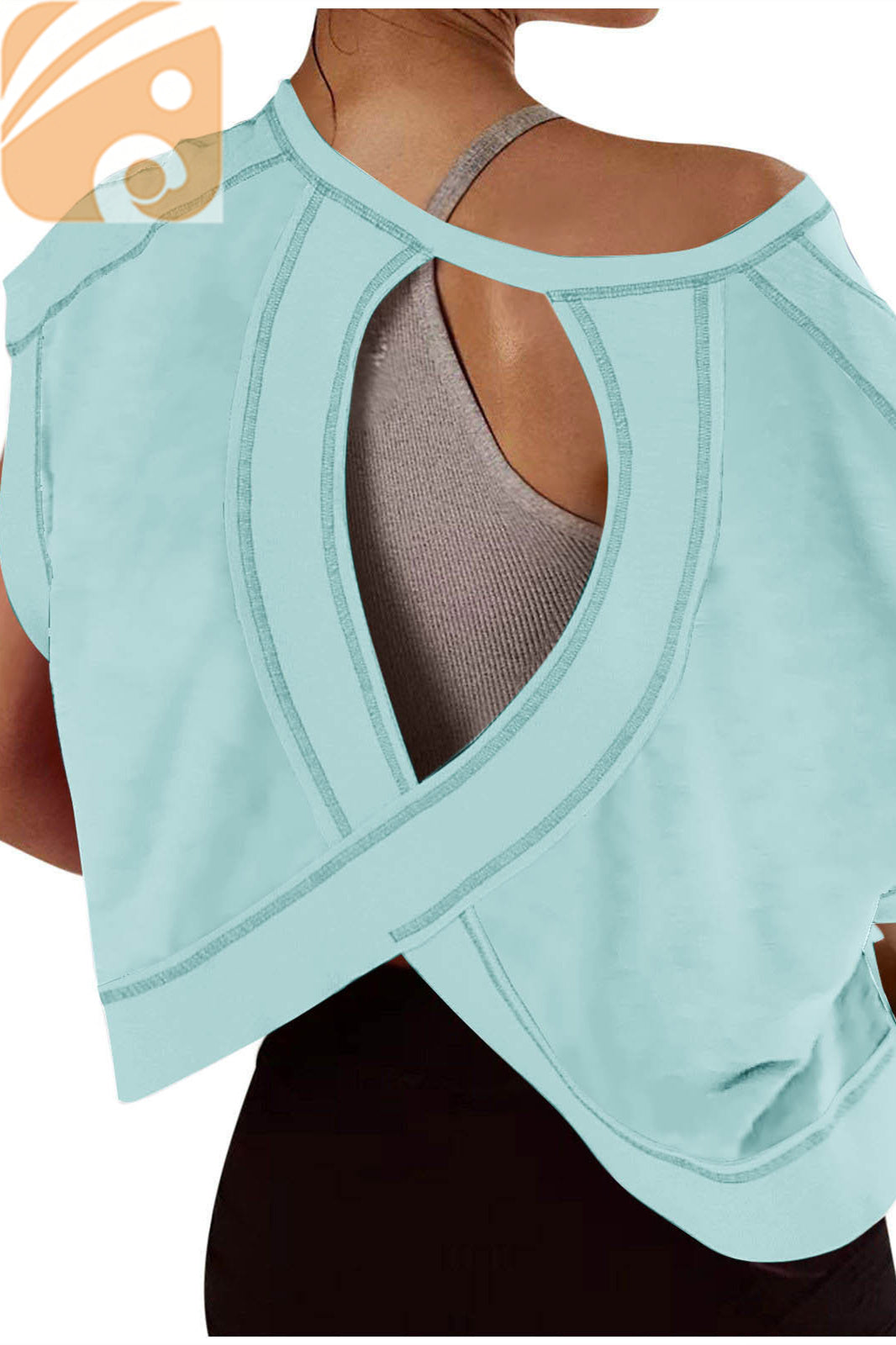 Women’s Open-Back Workout T-Shirt Oversized Quick-Dry Yoga Top