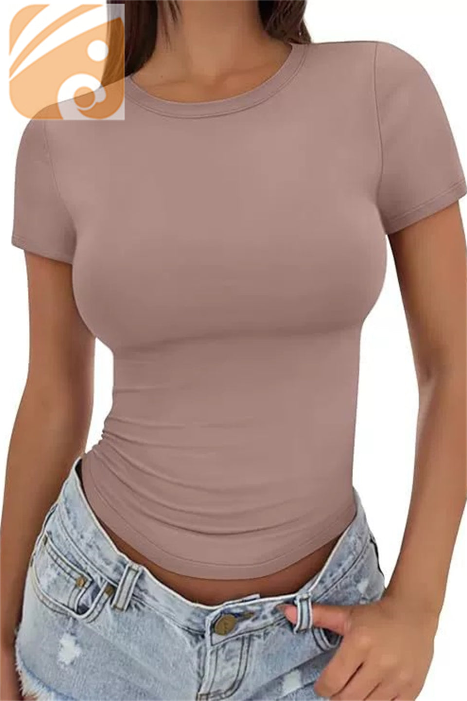 Women’s Slim Fit Workout T-Shirt Short Sleeve Round Neck Top