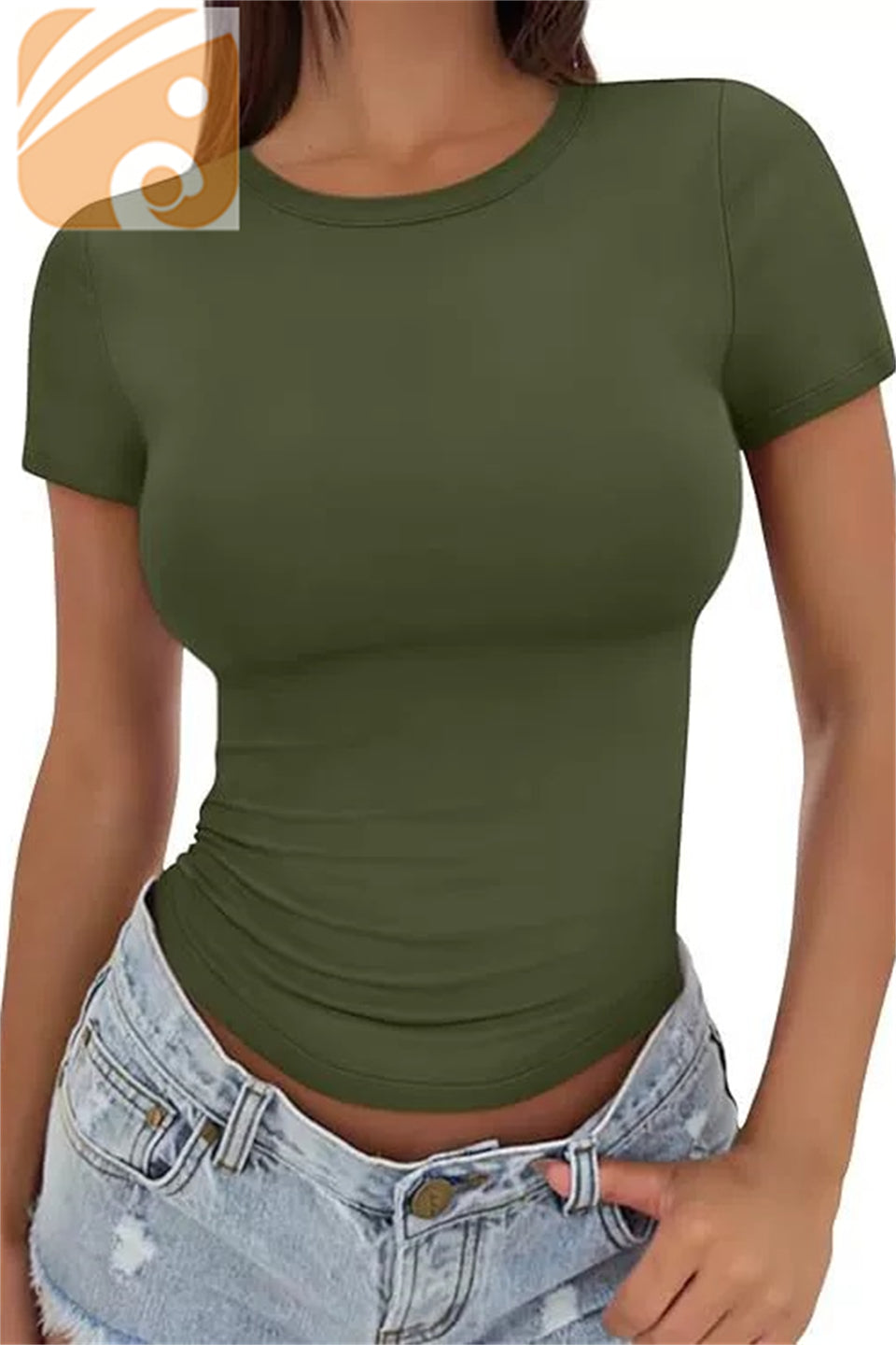 Women’s Slim Fit Workout T-Shirt Short Sleeve Round Neck Top