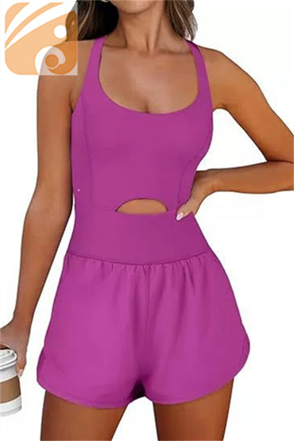 Women’s Athletic Workout Romper Summer One-Piece Activewear