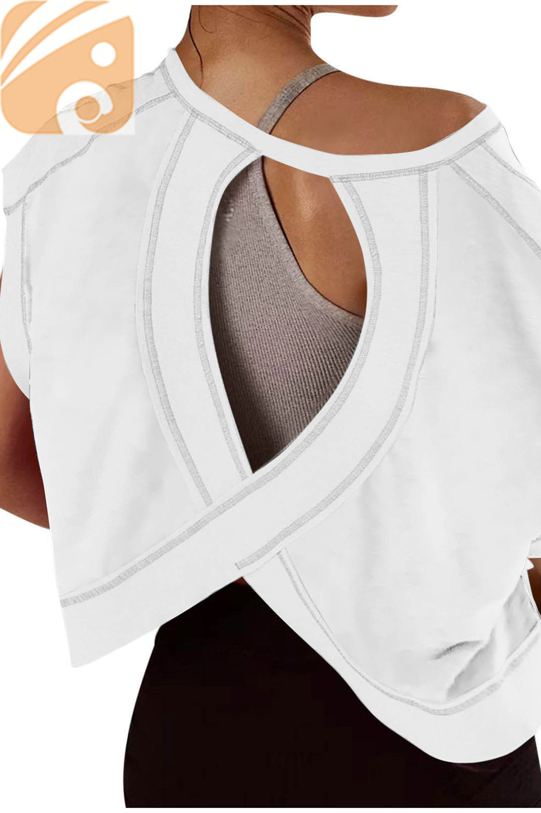 Women’s Open-Back Workout T-Shirt Oversized Quick-Dry Yoga Top