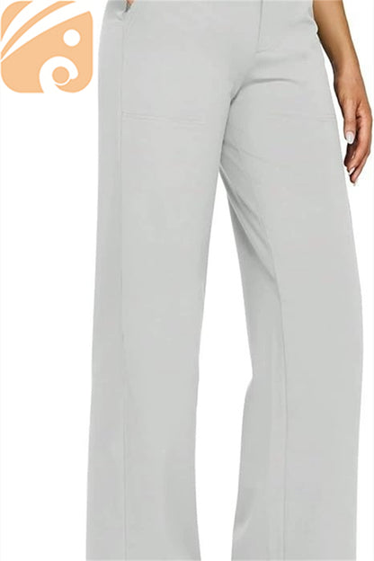 Women’s High-Waist Wide-Leg Yoga Pants Elastic Fitness Trousers