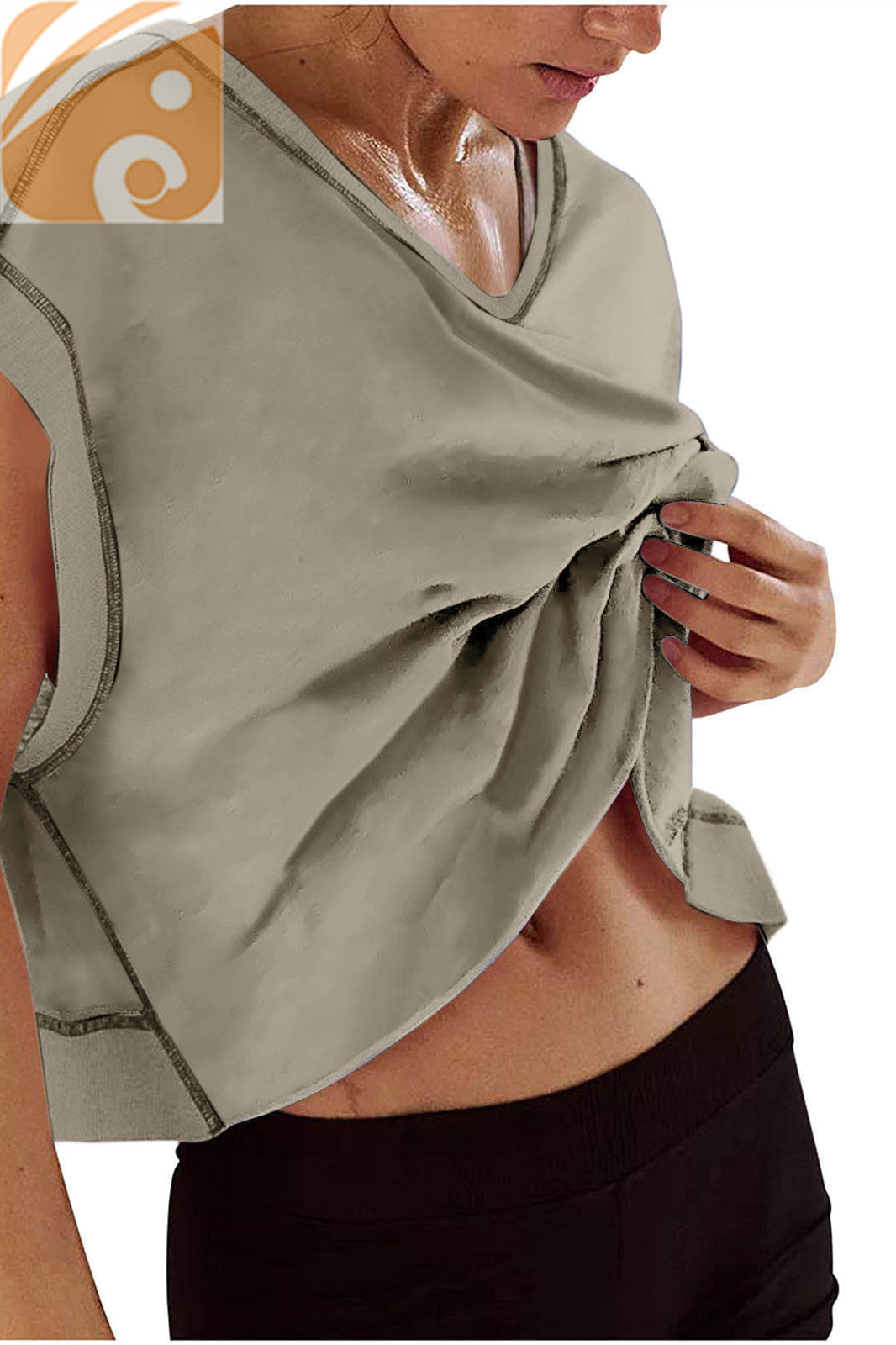 Women’s Open-Back Workout T-Shirt Oversized Quick-Dry Yoga Top