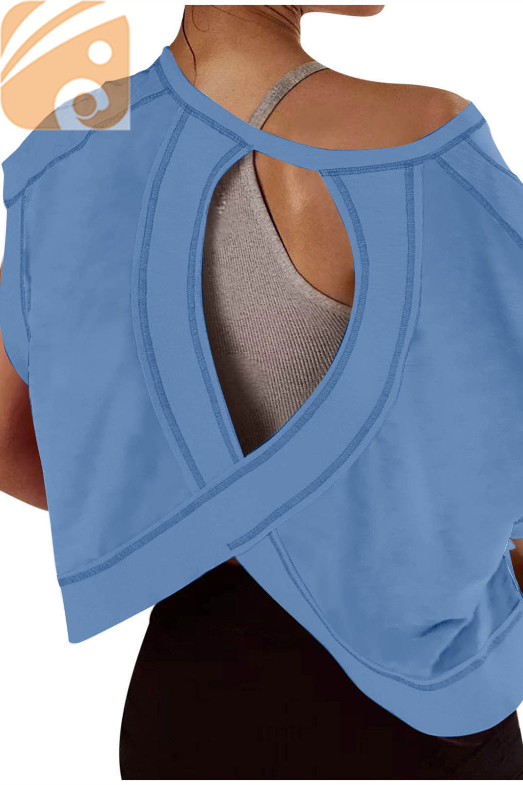 Women’s Open-Back Workout T-Shirt Oversized Quick-Dry Yoga Top