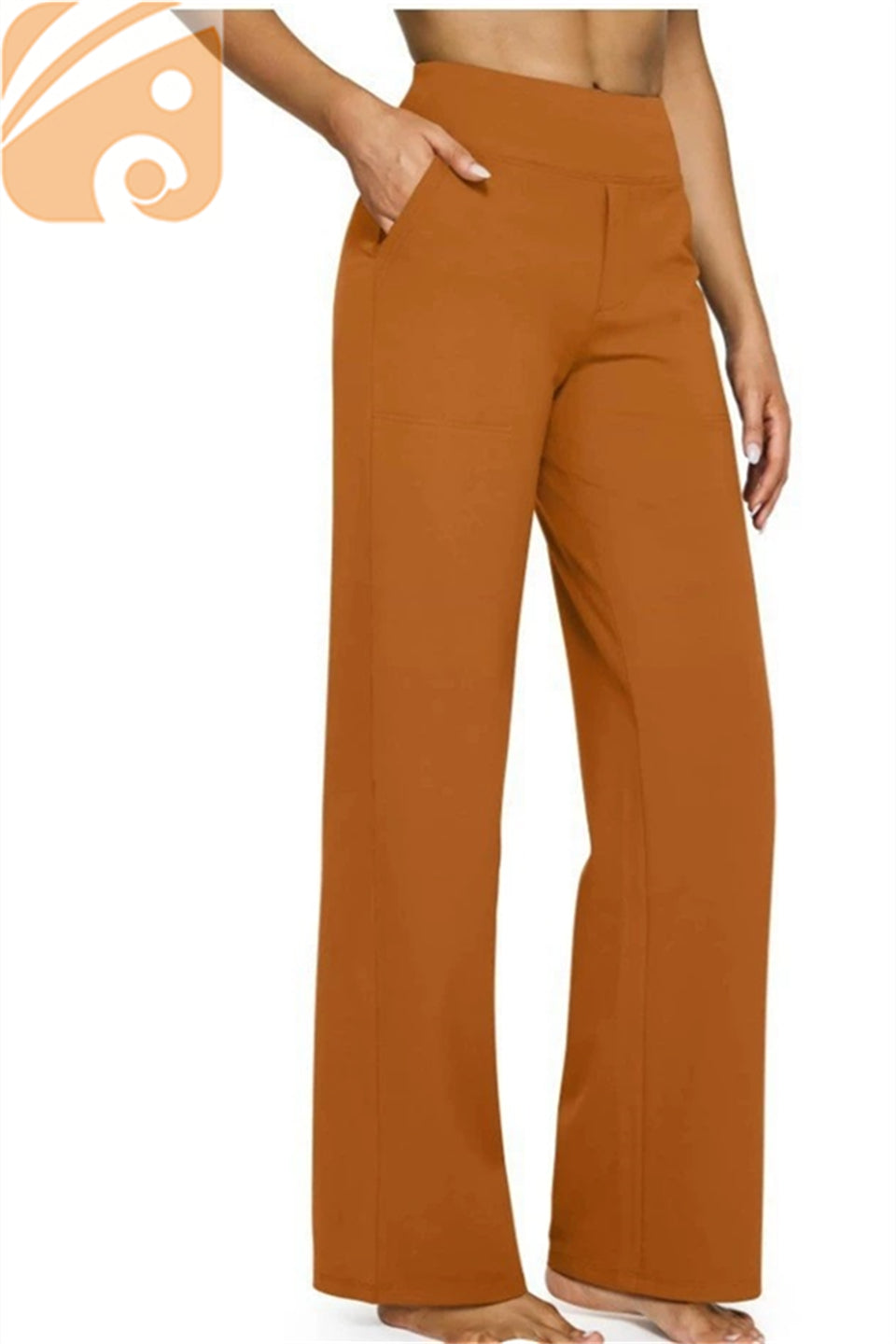 Women’s High-Waist Wide-Leg Yoga Pants Elastic Fitness Trousers